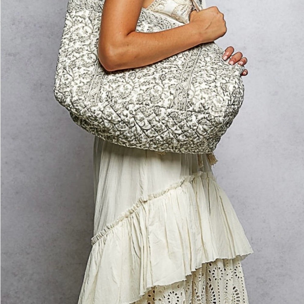 Pol Gray Patterned Shoulder Bag - image 1